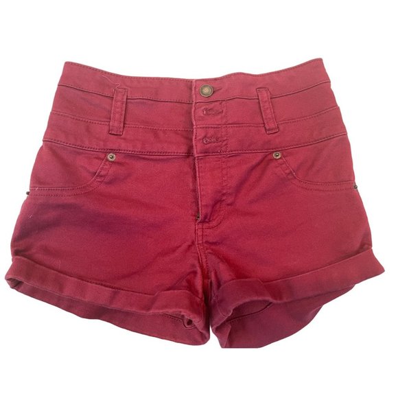 Mossimo Women's High Waist Shorts Button Fly High Rise F16958625 Red Size 4/27 - Picture 1 of 10